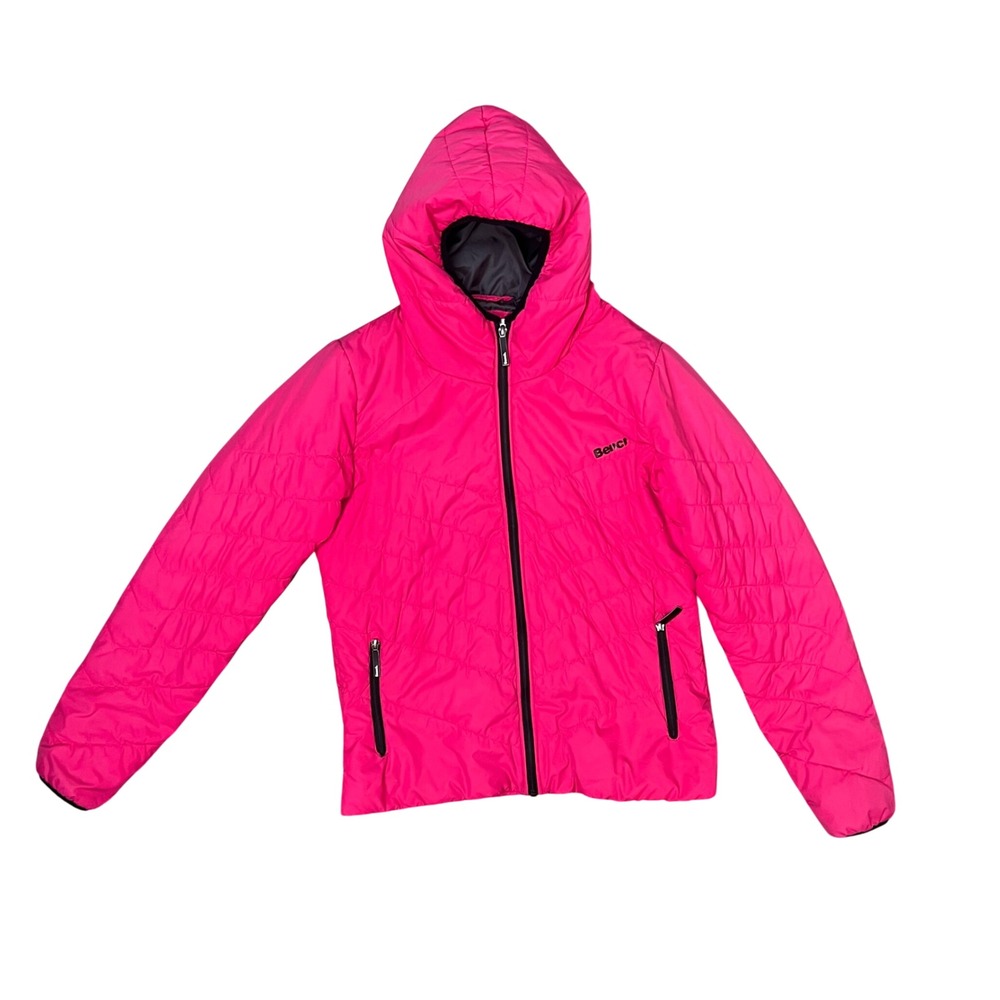 Bench Pink Lightweight Hooded Puffer Jacket PrimaLoft Fill Full Zip Womens‎ XL